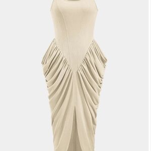 Chic Strapless Cream Dress